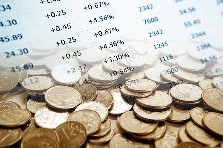 硬币数字计数和计数会计钱袋卢布工作文档数字商业经济收益首都背景