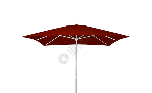 红沙滩雨伞 白色被孤立背景图片