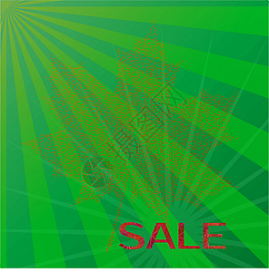 秋季销售射线绿色购物微光枫叶标签店铺生态季节商业背景图片