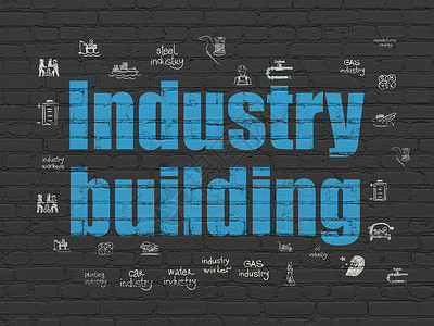 制造概念工业建筑背景墙车站工厂工程植物活力草图气体建筑炼油厂蓝色背景图片