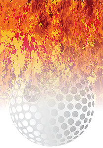 旋转火焰高尔夫球运动烧伤插图游戏燃烧背景图片