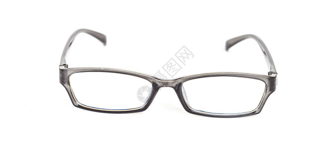 孤立背景上的眼镜框架黑色镜片塑料白色光学配饰眼睛背景图片