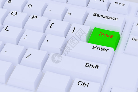 白色键盘中显示的白键盘上的退休人员按钮插图背景图片