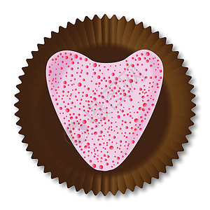 巧克力盒心心艺术品插图盒子牛奶巧克力绘画水果艺术粉色背景图片