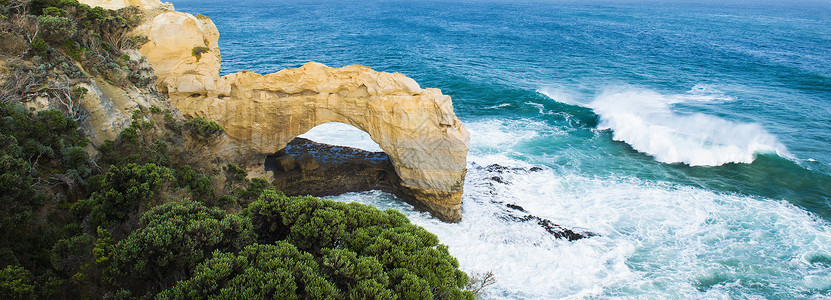 坎贝尔港国家公园的拱门国家支撑沿海旅游海洋岩石风景假期石灰石海岸线背景图片