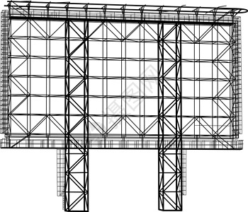 钢结构广告牌的轮廓 它制作图案矢量广告商业酒吧横幅城市宣传木板海报插图展示背景图片