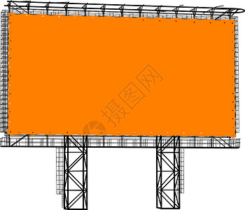 钢结构广告牌的轮廓 矢量图酒吧木板街道城市金属宣传插图横幅公告展示背景图片
