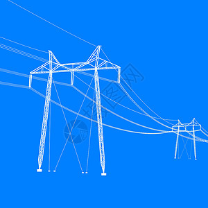 高压电力线的轮廓 矢量图电源线电压网络金属力量工程电缆电气建造绝缘体背景图片