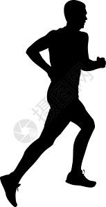 短跑运动员的剪影赛跑者 矢量图竞赛街道男性肾上腺素游戏男人速度竞技冠军插图背景图片