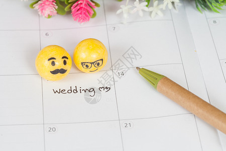 日历中的提醒结婚日庆典订婚婚礼念日已婚背景图片