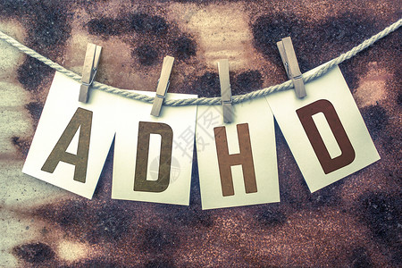 ADHD 双色主题上的ADHD 概念插印的卡片背景图片