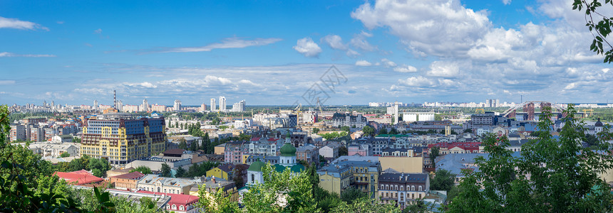 欧洲城市全景 基辅市风景背景图片