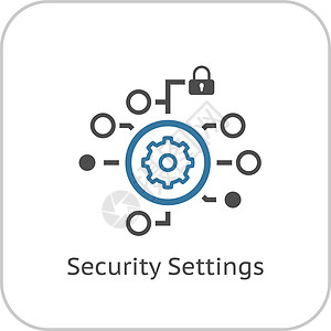 安全设置图标 平面设计保护机密按钮警卫挂锁网站数据白色单选齿轮背景图片