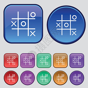 游戏矢量图标符号 一组12个长效按钮用于设计 矢量高清图片