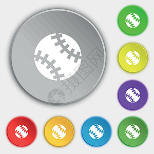 八个球网球球图标标志 八个平面按钮上的符号 韦克托活动圆圈健康消遣爱好团队卡通片娱乐插图质量设计图片