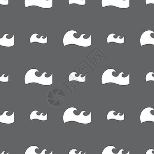 吉亚恰托湖波浪图标标志 灰色背景上的无缝模式 韦克托圆圈流动海浪艺术游泳液体装饰品商业海洋插图设计图片