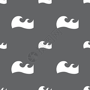 吉亚恰托湖波浪图标标志 灰色背景上的无缝模式 韦克托商业洪水曲线装饰品圆圈海洋海浪溪流艺术液体设计图片