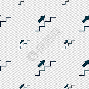 楼梯上升图标标志 具有几何纹理的无缝模式 韦克托创造力职业插图公司商务男人工作安全入口人士背景图片