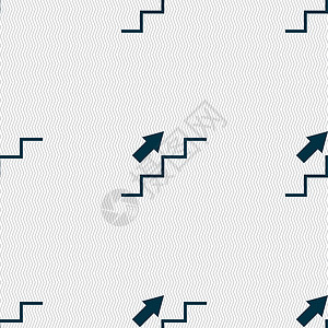 楼梯上升图标标志 具有几何纹理的无缝模式 韦克托职业出口危险交通身体导航插图领导梯子工作背景图片