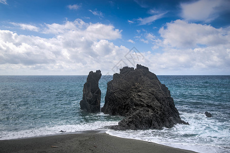 意大利利古里亚海岸旅行的意大利海景游客假期旅游背景图片