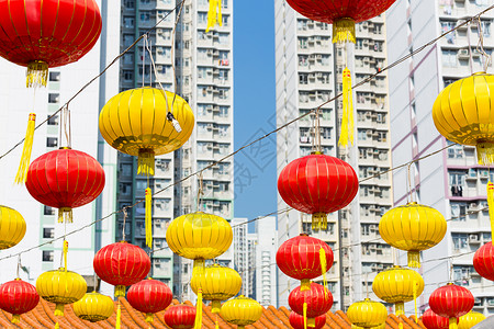 传统的中国新年绿灯背景图片