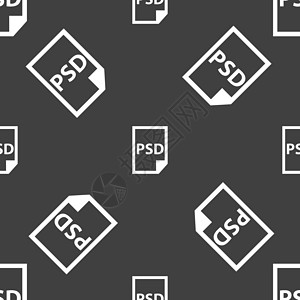 扩大PSD 图标标志 灰色背景上的无缝模式 韦克托插图办公室包装格式网站电子下载按钮互联网位图设计图片