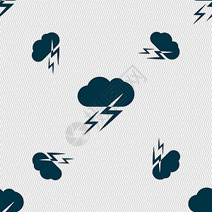 天气图标标志 具有几何纹理的无缝模式 韦克托雷雨闪电气象季节天空风暴插图季节性网络剪贴背景图片