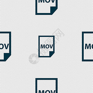 mov 文件格式图标符号 无缝模式与几何纹理 矢量插图动画片数据电影文档视频推介会用户办公室网络背景图片