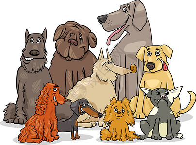 拉布斯科夫斯纯净的狗狗字符组插画