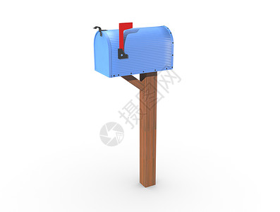 举报邮箱3D 发送一个特写的蓝色邮箱盒子金属办公室邮差电子邮件邮政插图套管案件邮件背景