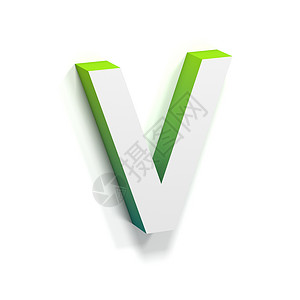 绿色梯度和软影子字母V背景图片