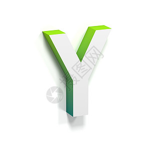 字母标志绿色梯度和软影子字母Y背景