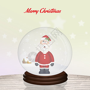 圣诞水晶球庆典礼物新年水晶展示圆形插图明信片背景图片