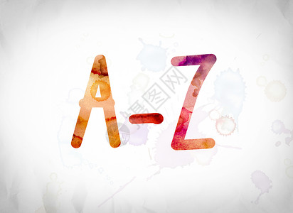 A-Z概念水彩字艺术背景图片