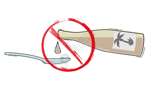 没有棕榈油标志勺子危险瓶子安全红色蔬菜食物风险热带农业插画