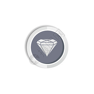 钻石珠宝宝石白色网页圆圈按钮水晶石头插图图标收藏背景图片