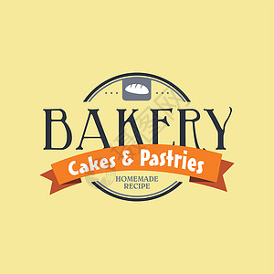 面包店标签面包包装标签蛋糕艺术烤箱糕点徽章背景