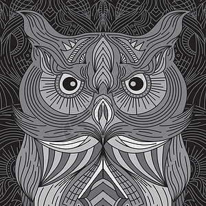猫头鹰艺术主题装饰风格插图背景图片