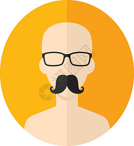 男人时髦头像用户图片卡通人物电脑男性优雅发型胡子眼镜文化潮人胡须化身背景图片