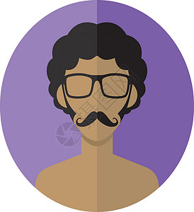 男人时髦头像用户图片卡通人物卡通片优雅城市电脑文化眼镜胡须发型插图个性背景图片