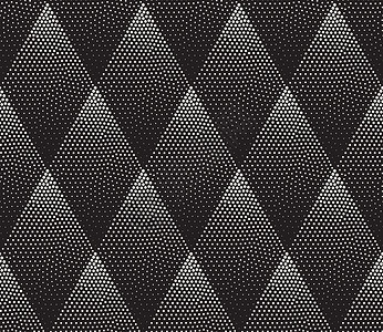 矢量无缝黑白点画半色调渐变菱形图案织物马赛克技术立方体坡度正方形插图风格包装装饰背景图片