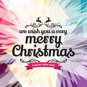 祝全祝你圣诞快乐 colorfu标题打印卡片彩虹庆典刻字绘画字体艺术标签插画