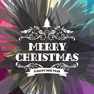 祝你圣诞快乐 colorfu标签刻字艺术字体彩虹标题打印绘画插图庆典背景图片