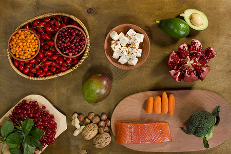 绣球荚蒾健康饮食的一套产品蔬菜热带猕猴桃鼠李绿色水果甜点小吃荚蒾种子背景