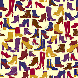 雪地靴详情时尚运动的矢量模式 鞋子轮廓 背景设计图片