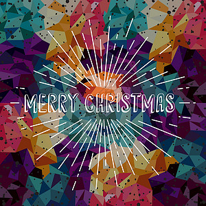 祝你圣诞快乐 colorfu标题庆典绘画标签插图卡片刻字打印艺术彩虹背景图片