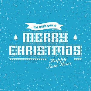 祝你圣诞快乐插图刻字字体标题艺术绘画庆典打印标签卡片背景图片