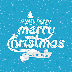 祝你圣诞快乐字体刻字庆典艺术标题绘画插图打印标签卡片背景图片