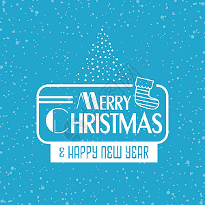 祝你圣诞快乐字体庆典刻字插图艺术标签绘画卡片打印标题背景图片