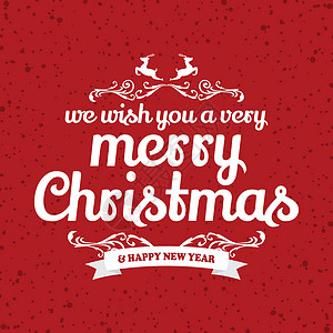 圣诞老人标签祝你圣诞快乐插图刻字打印艺术庆典标签字体标题绘画卡片插画